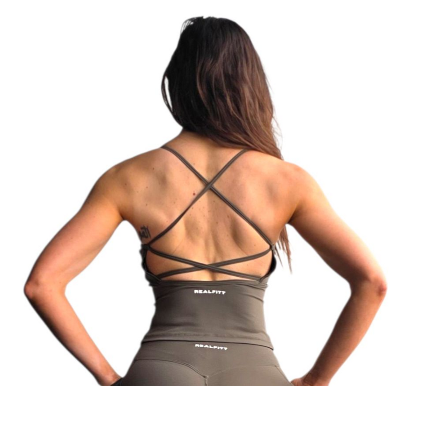 Icon Cross-back Strap Singlet in Army Green