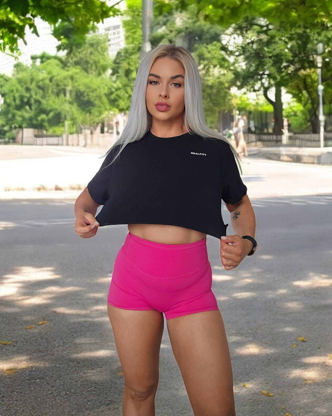 Basic Crop Tee in Black