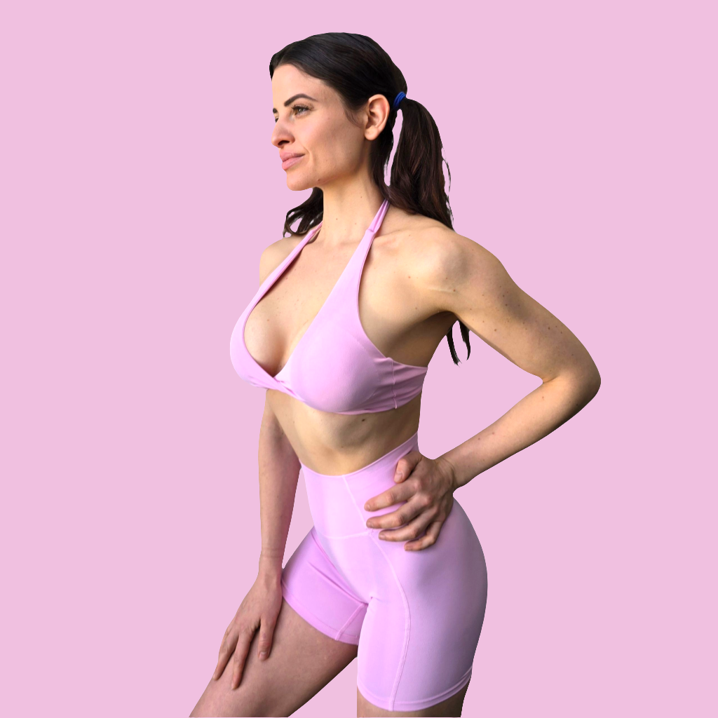 Self Love Halter Twist Bra - Pink