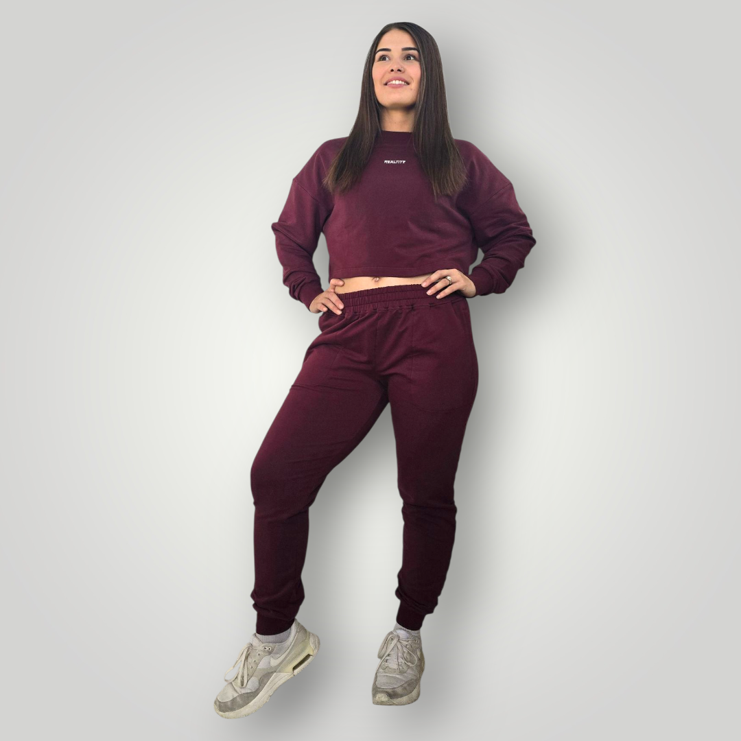 Casual-Lane Cropped Jumper in Marone