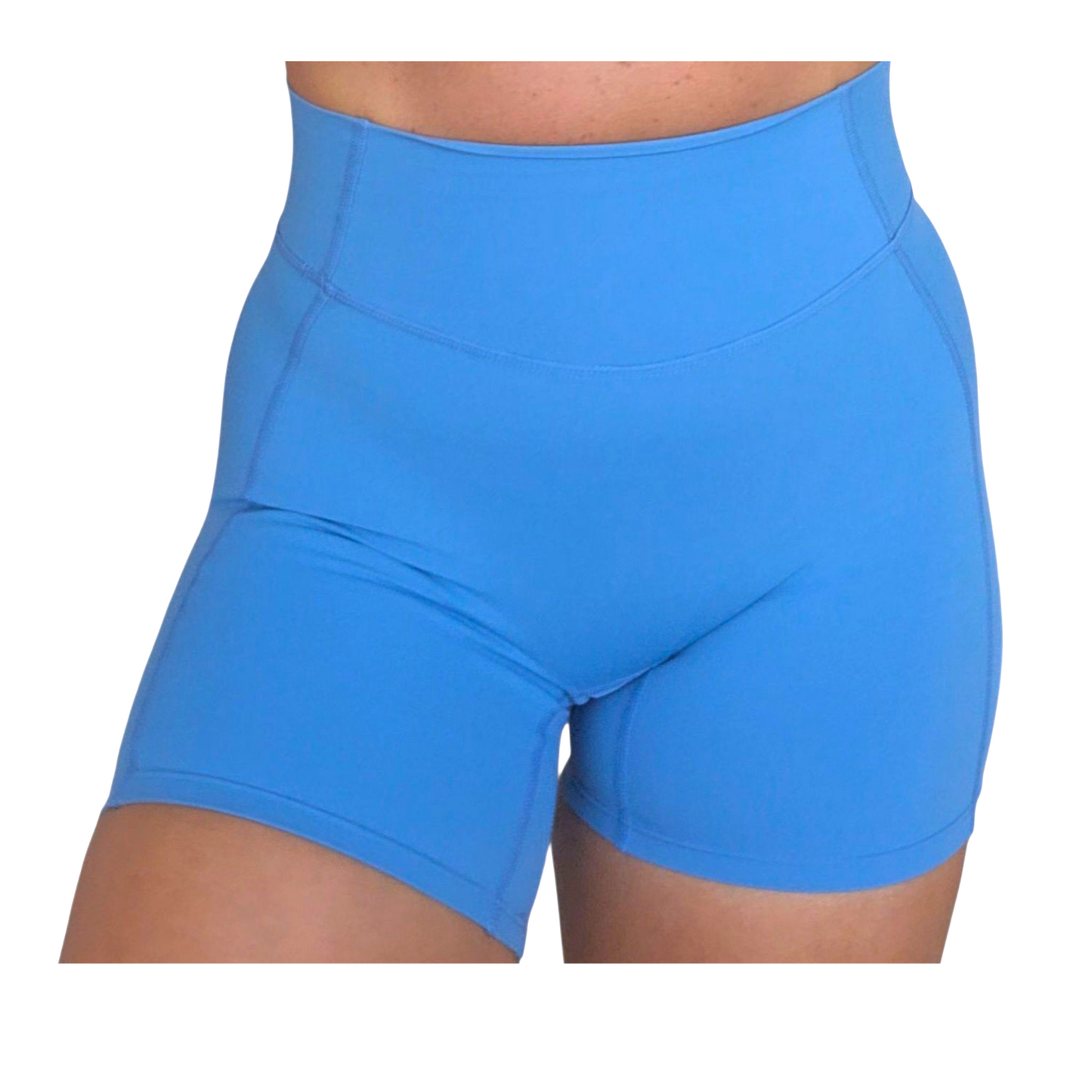 Self Love High-Waisted Mid Shorts in Blue