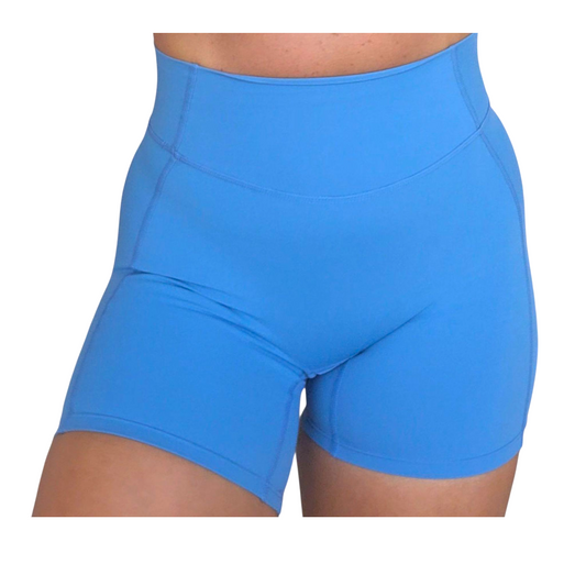 Self Love High-Waisted Mid Shorts in Blue