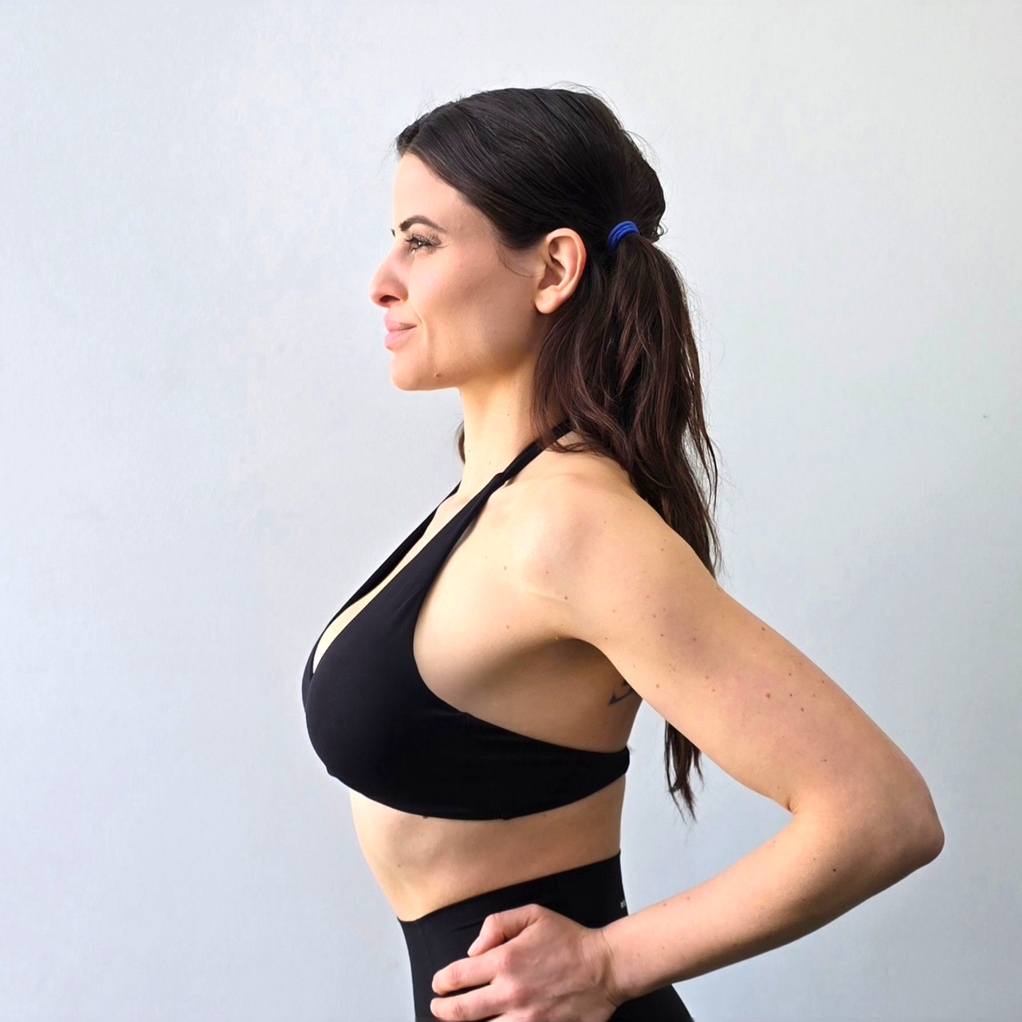 Self Love Halter Twist Bra in Black