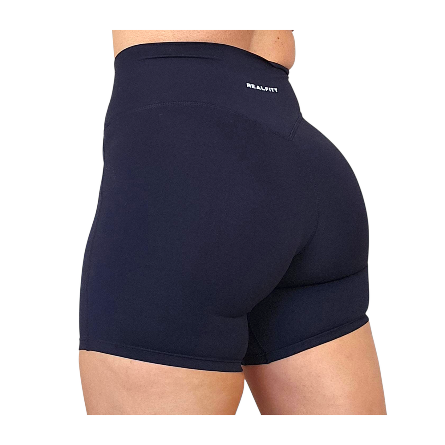 Self Love High-Waisted Mid Shorts in Black