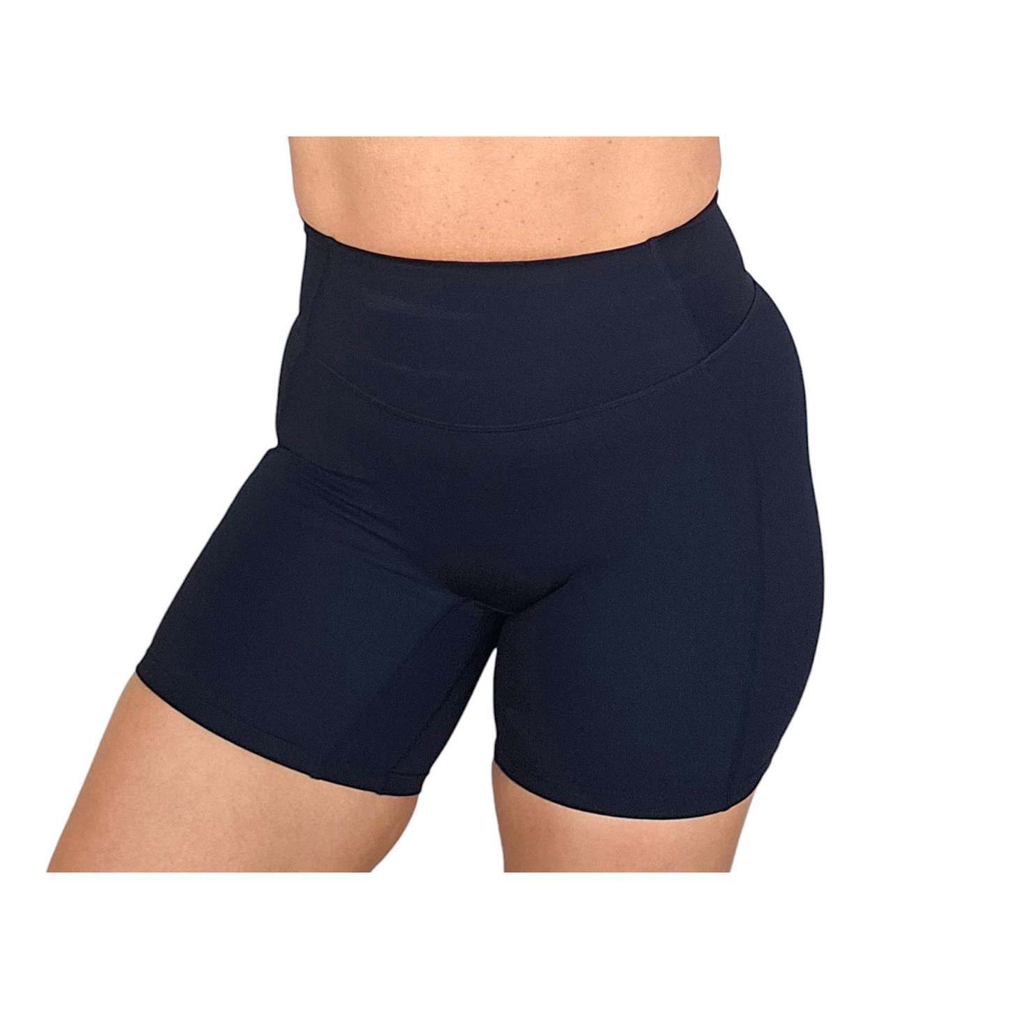 Self Love High-Waisted Mid Shorts in Black