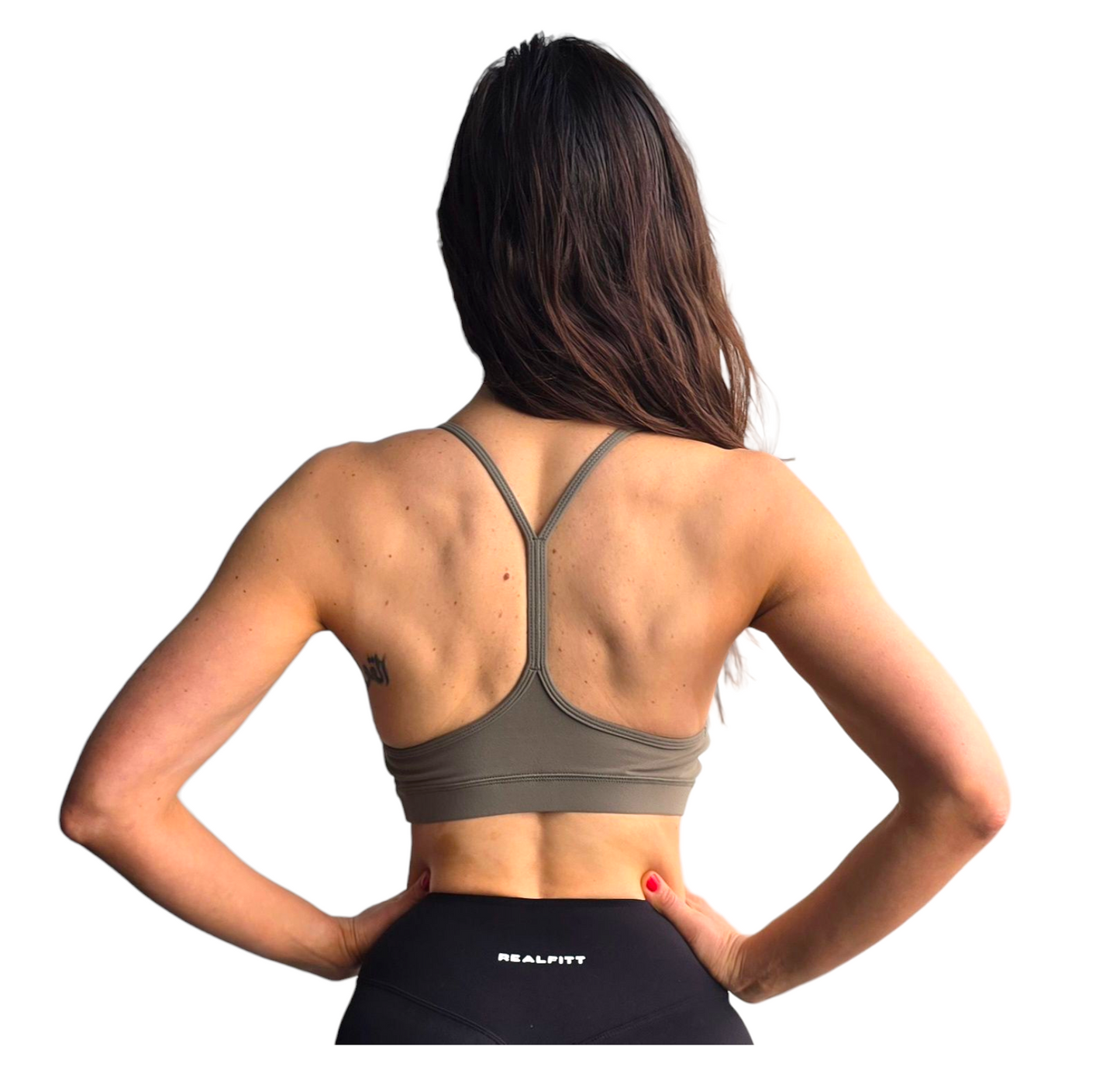 Y Back Bralette  Army Green