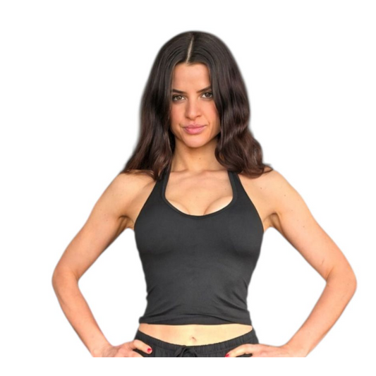 Essentials Halter Singlet in Black