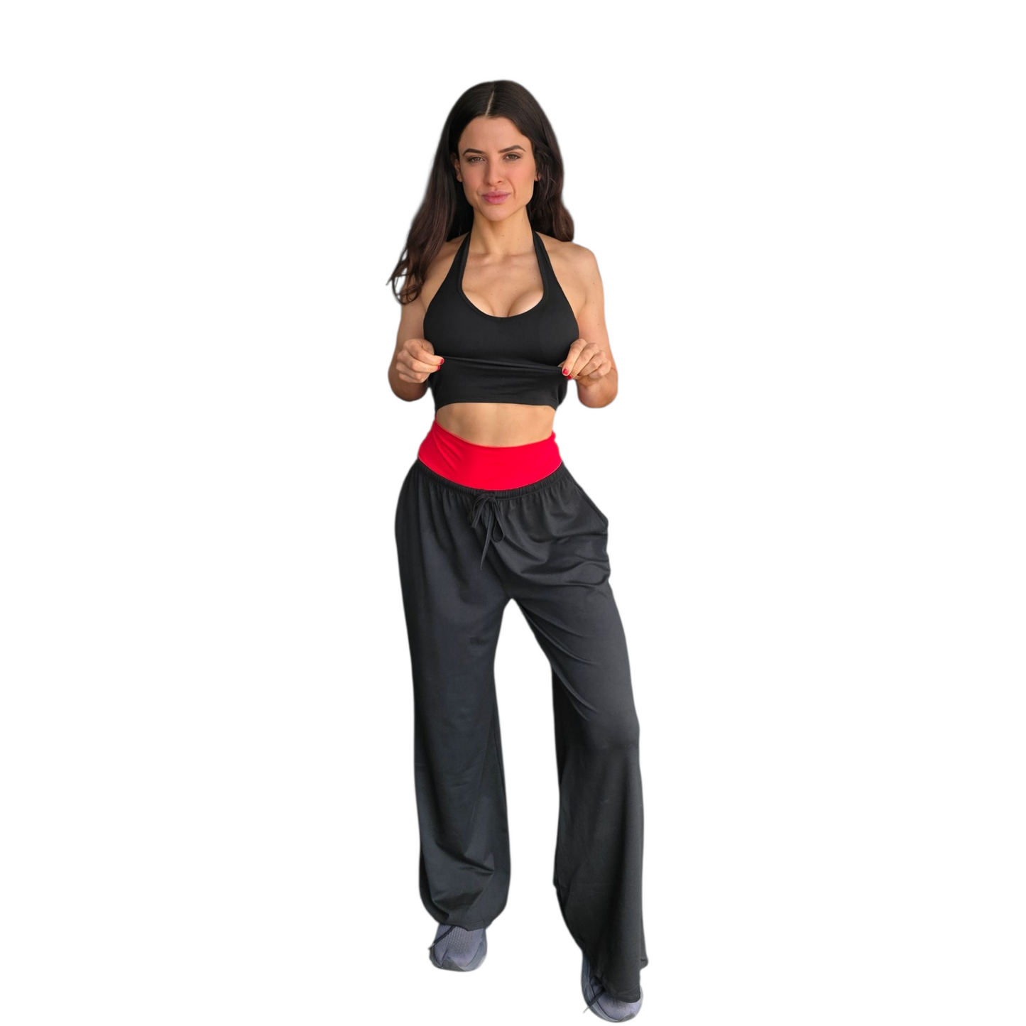 Essentials Wide Leg Pump Cover Pants in Black