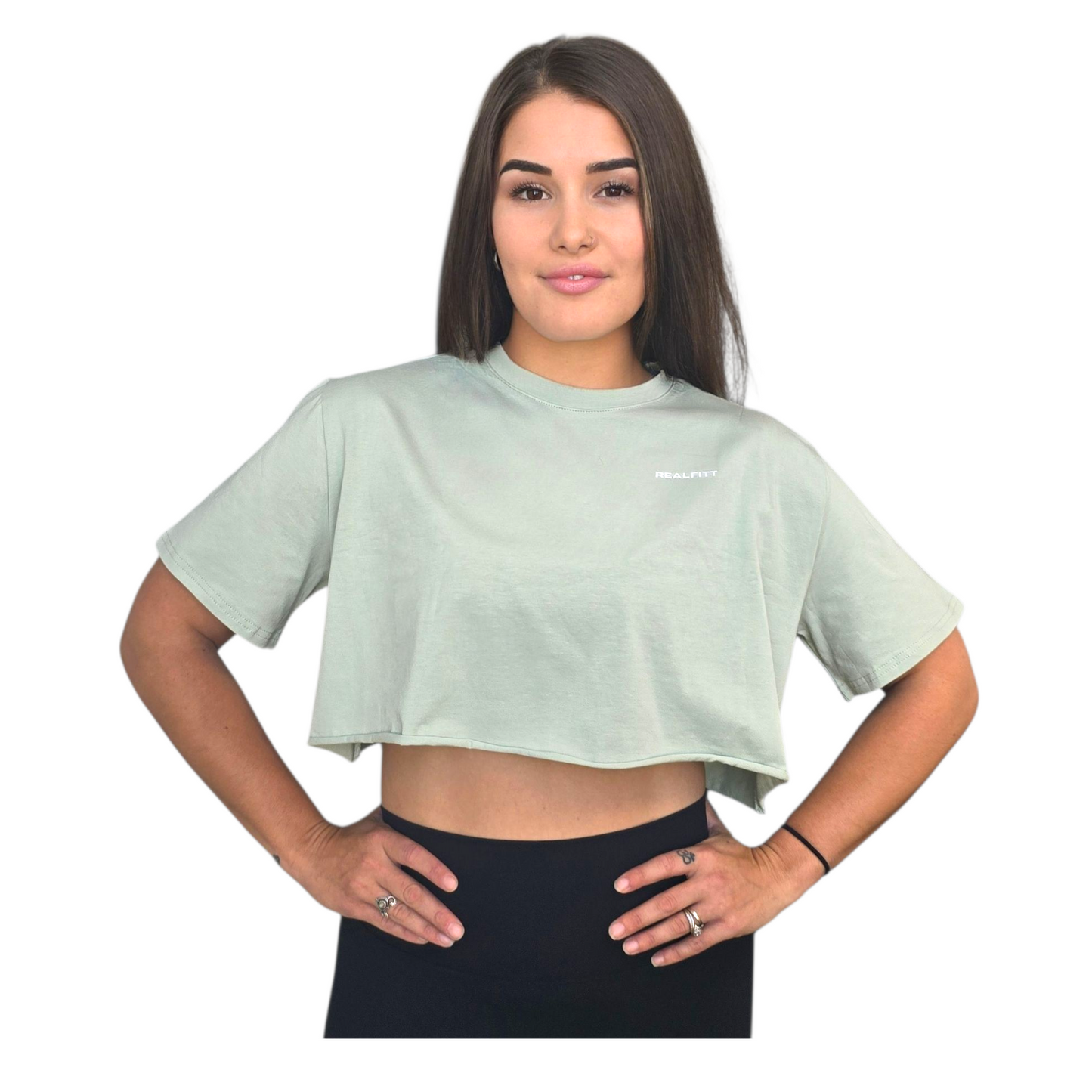 Basic Crop Tee Green