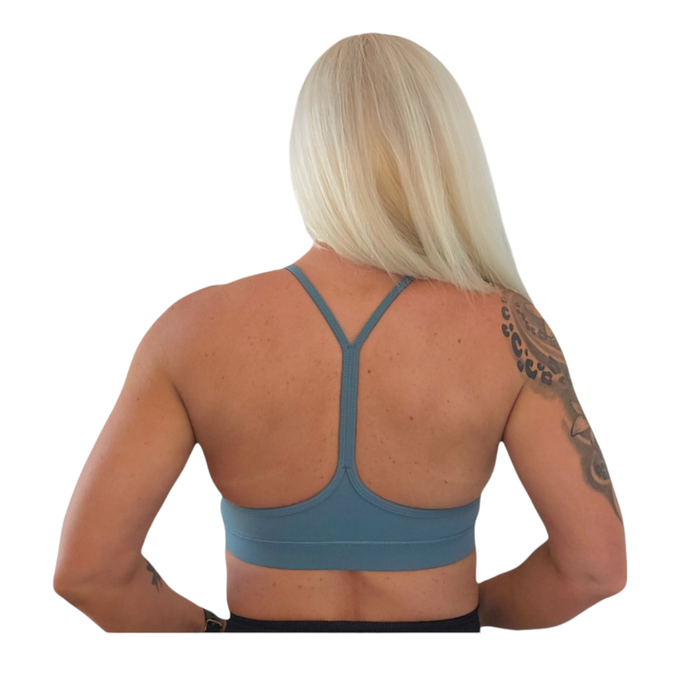 Y Back Bralette in Teal