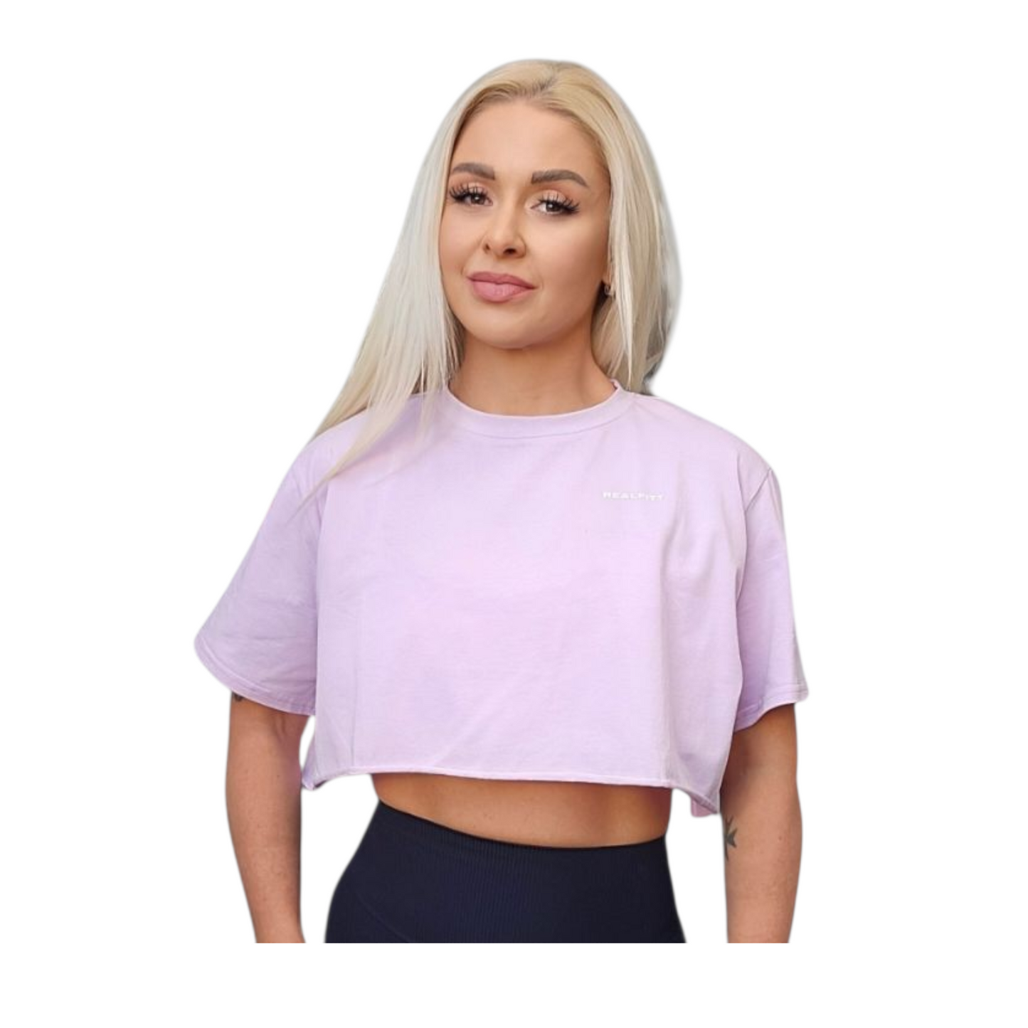 Basic Crop Tee in Lilac