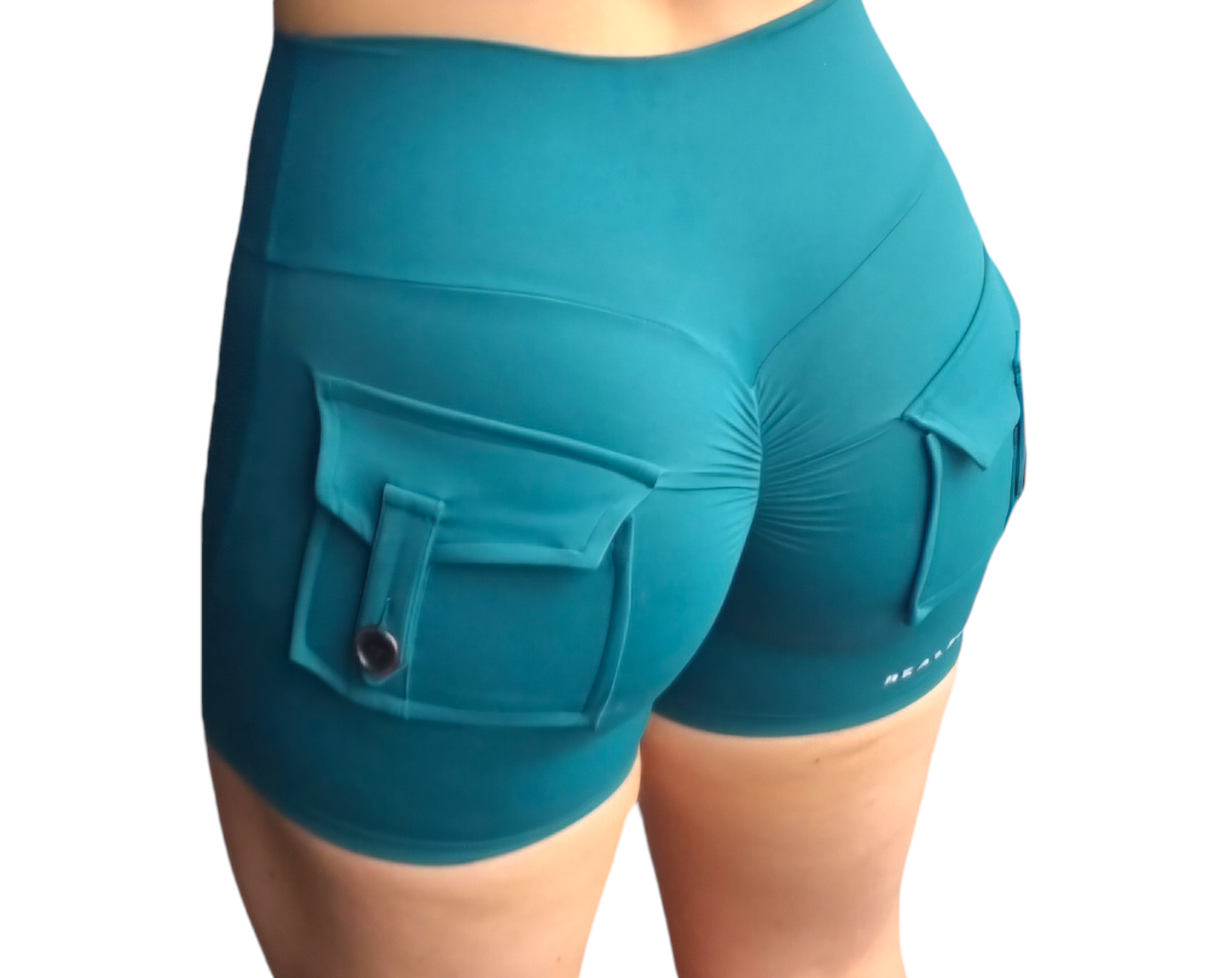 Pocket Scrunch Booty Shorts in Green