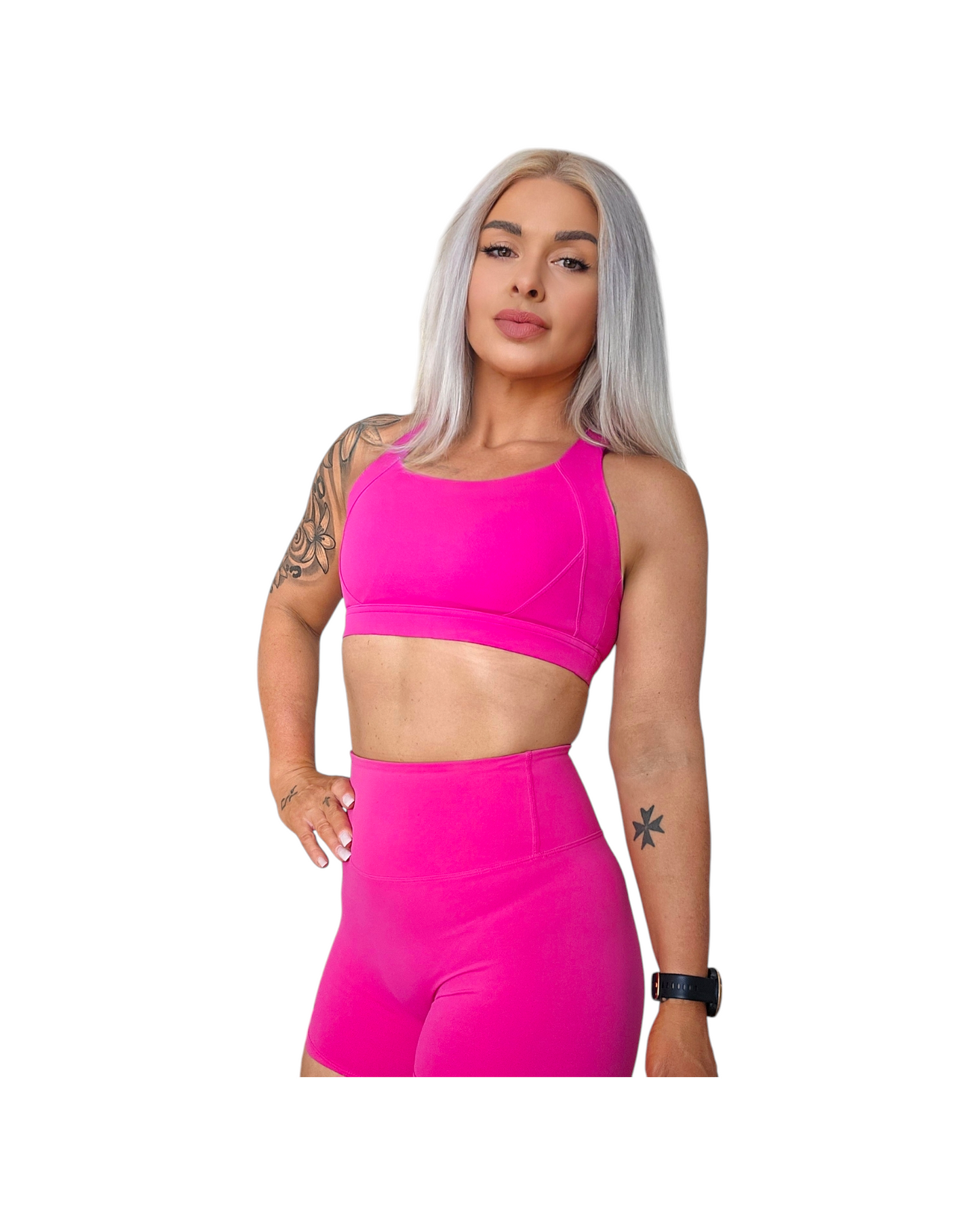 NSV Self Care Sports Bra in Fuscha Pink