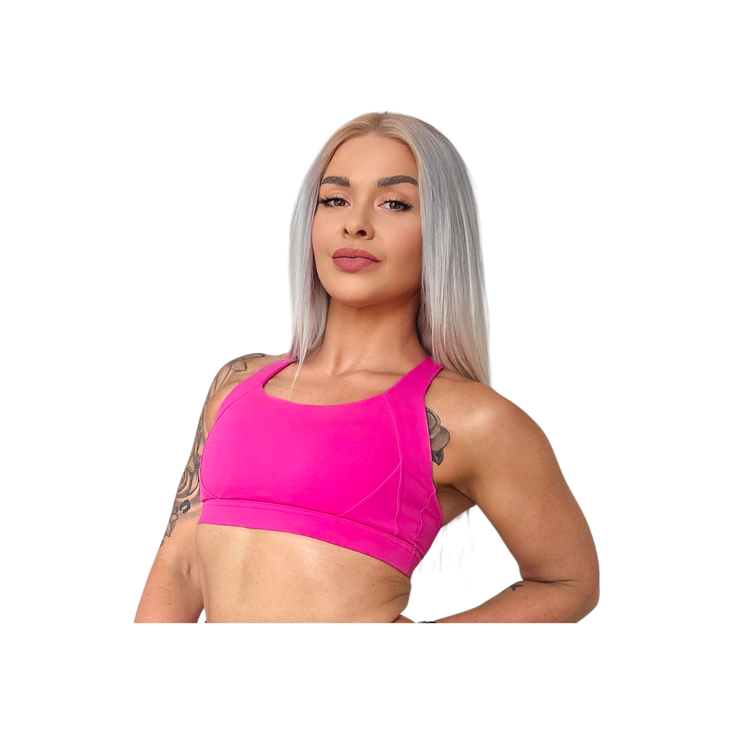NSV Self Care Sports Bra in Fuscha Pink