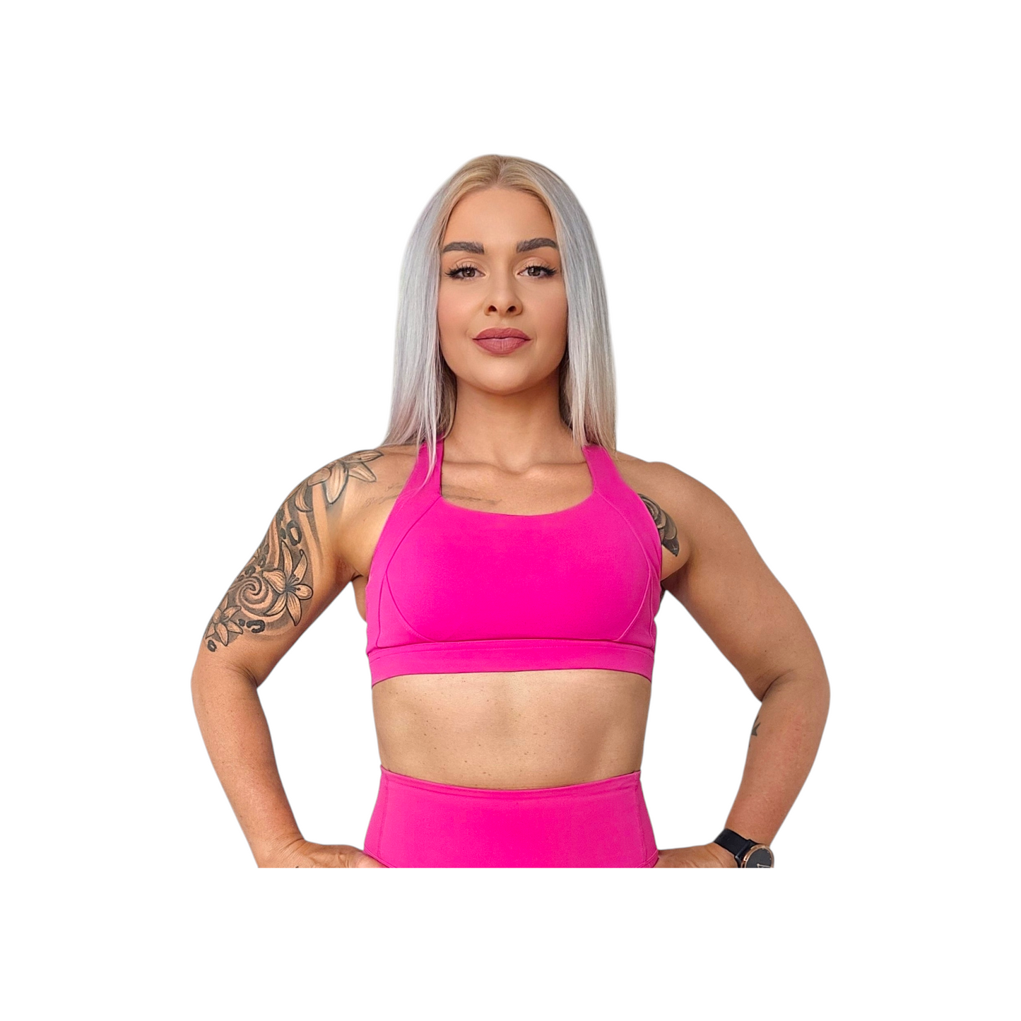 NSV Self Care Sports Bra in Fuscha Pink
