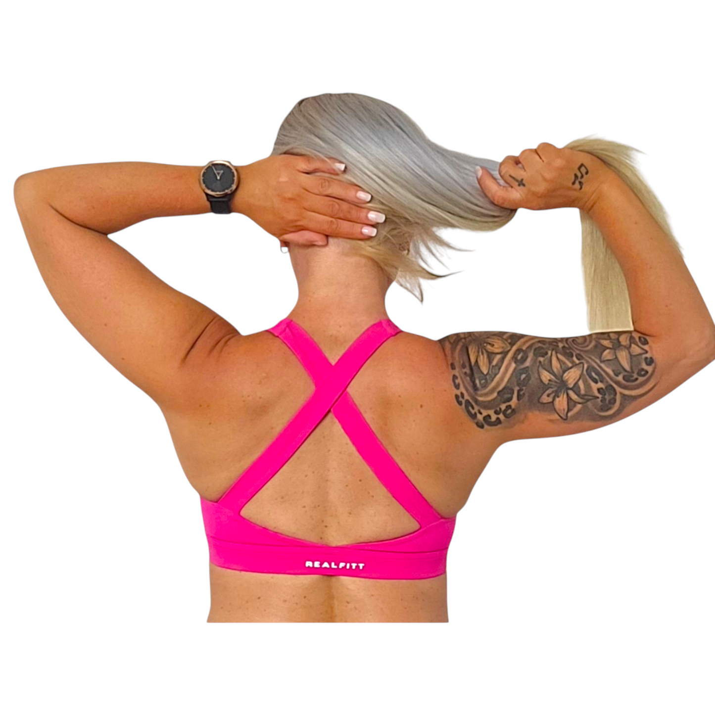 NSV Self Care Sports Bra in Fuscha Pink