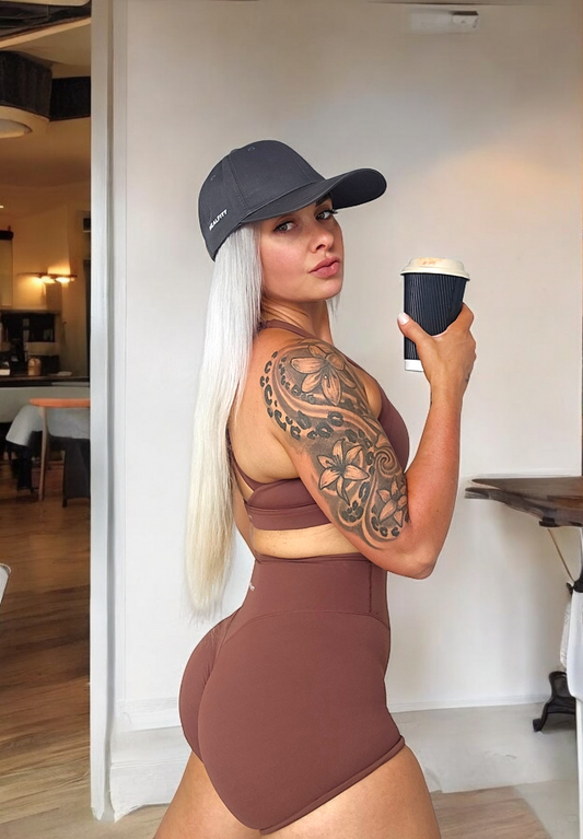 NSV Self Care Supportive Sports Bra in Coffee