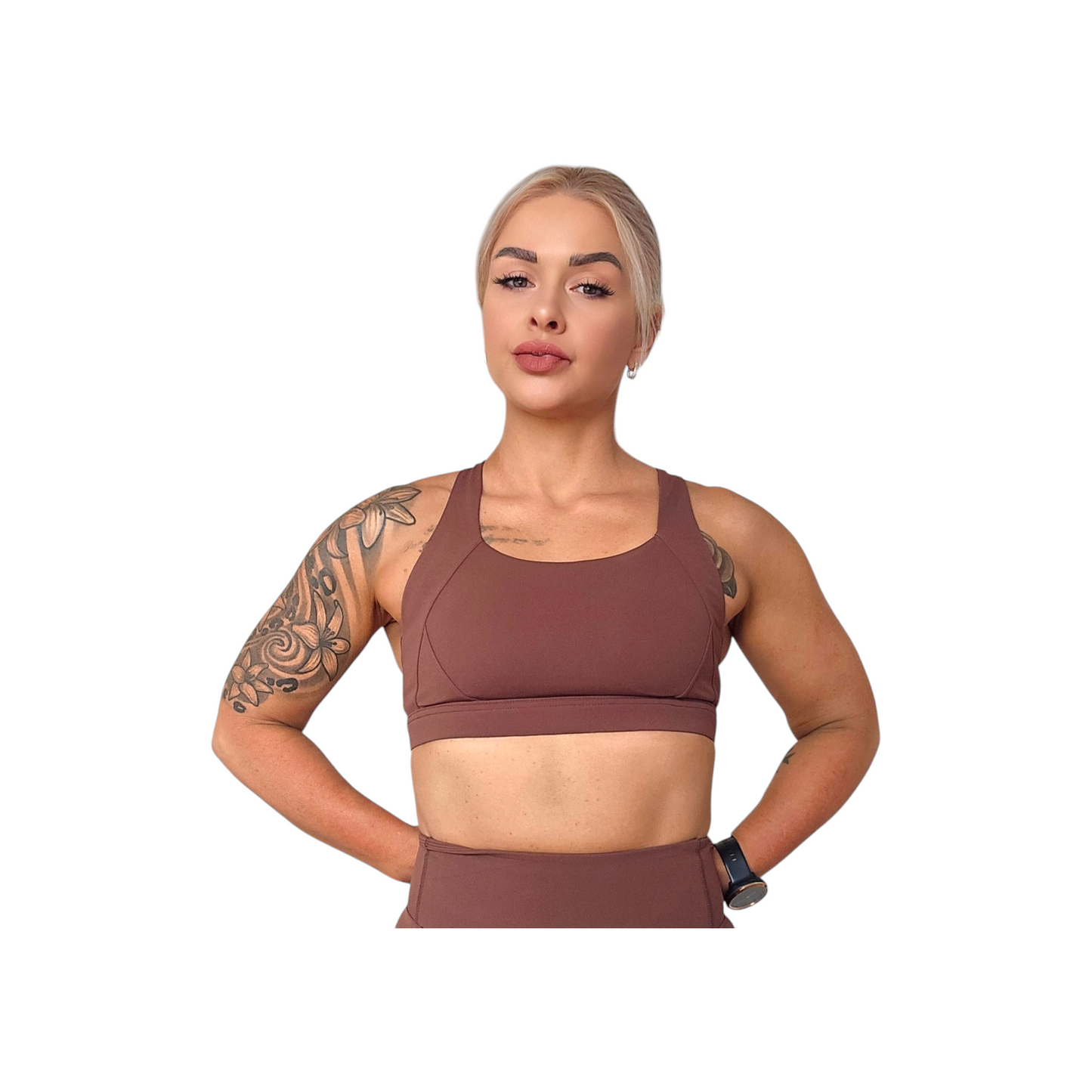 NSV Self Care Supportive Sports Bra in Coffee