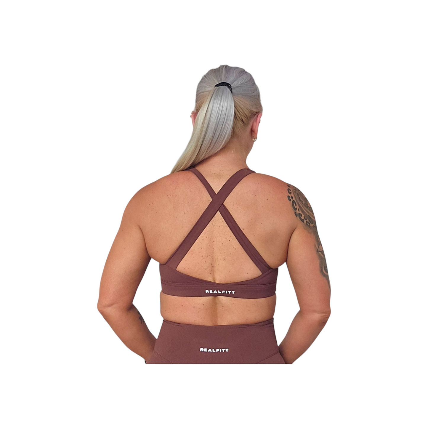 NSV Self Care Supportive Sports Bra in Coffee