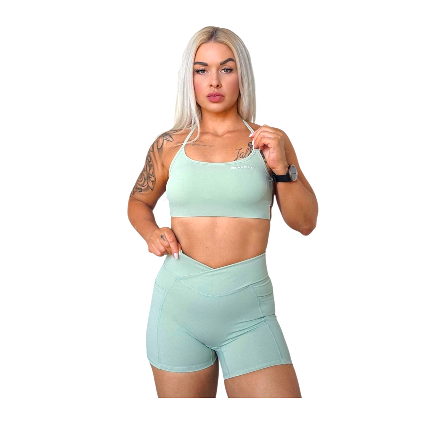 Freedom Scrunch Shorts with Pockets in Mint