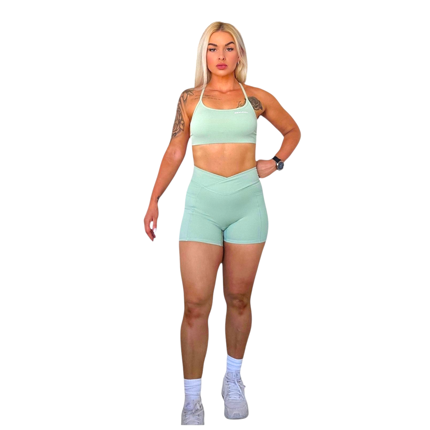 Freedom Scrunch Shorts with Pockets in Mint