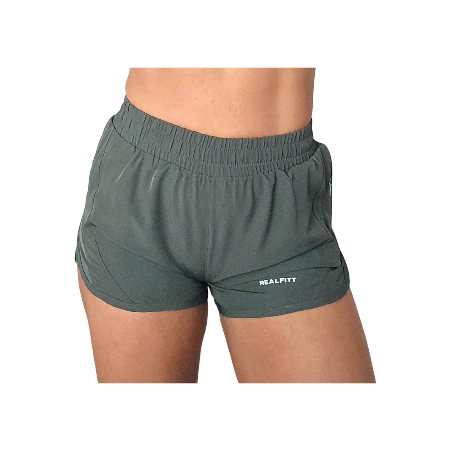 RealFitt Running Shorts in Army Green