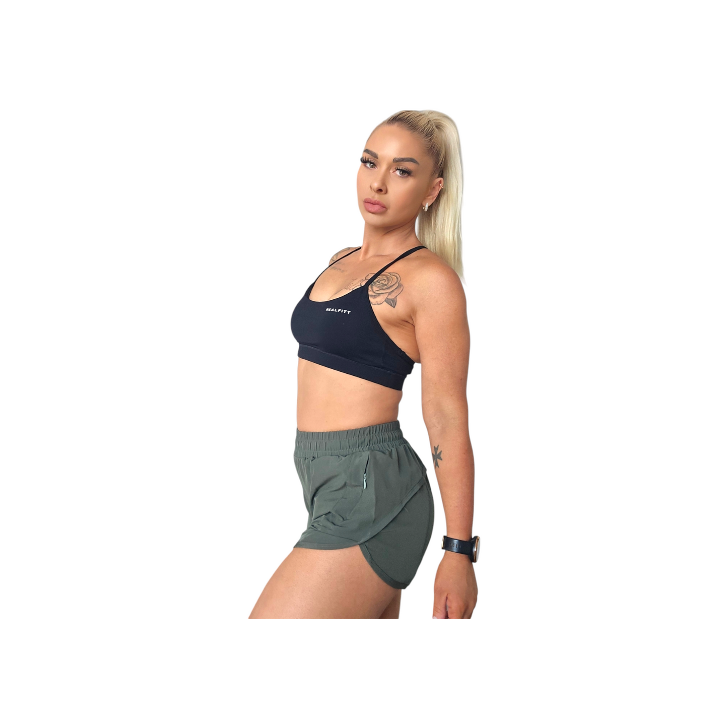 RealFitt Running Shorts in Army Green