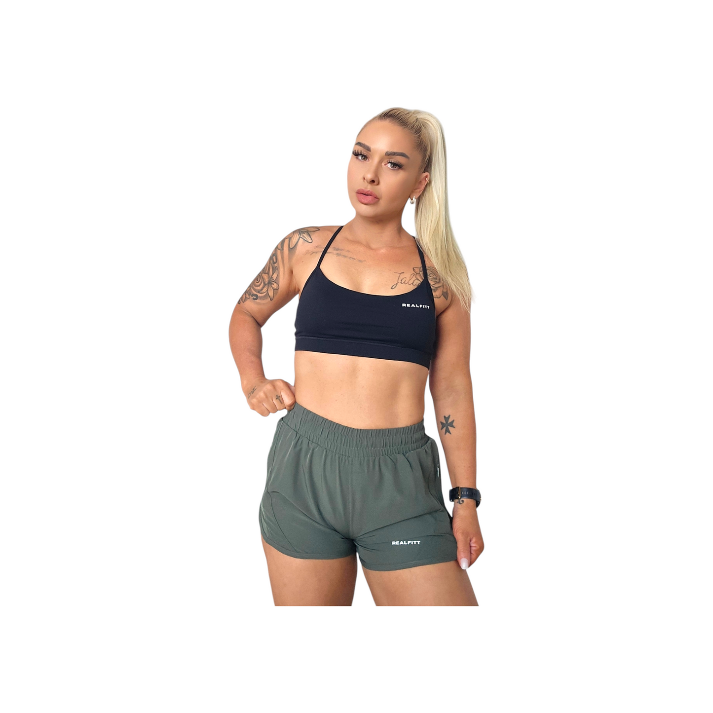 RealFitt Running Shorts in Army Green