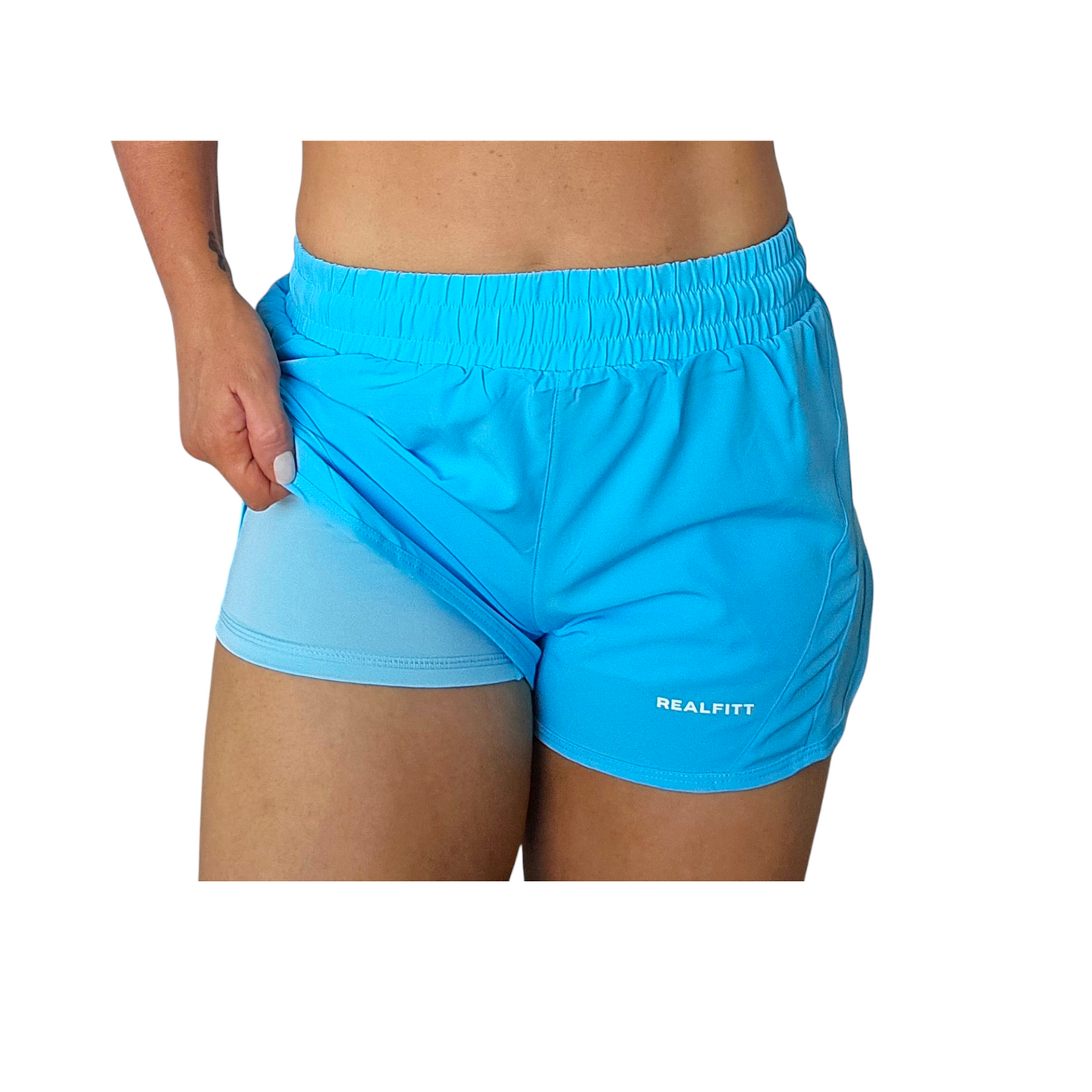 RealFitt Running Shorts in Sky Blue
