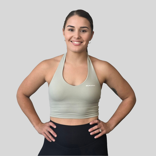 Tie Up Halter Top  Green