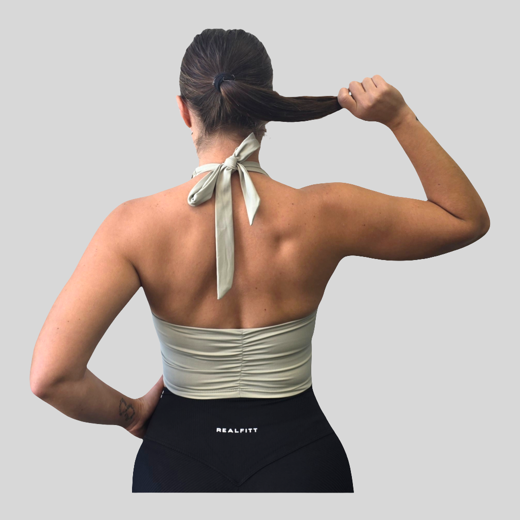 Tie Up Halter Top  Green