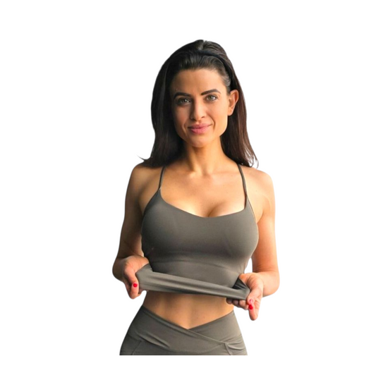 Icon Cross-back Strap Singlet in Army Green