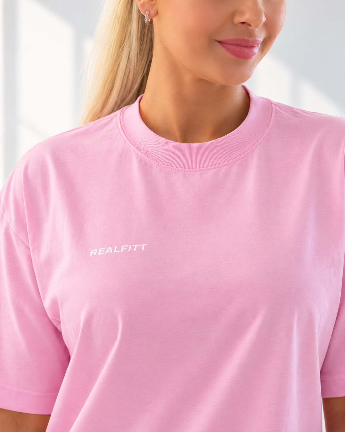 RealFitt Oversized Tee in Light-Pink