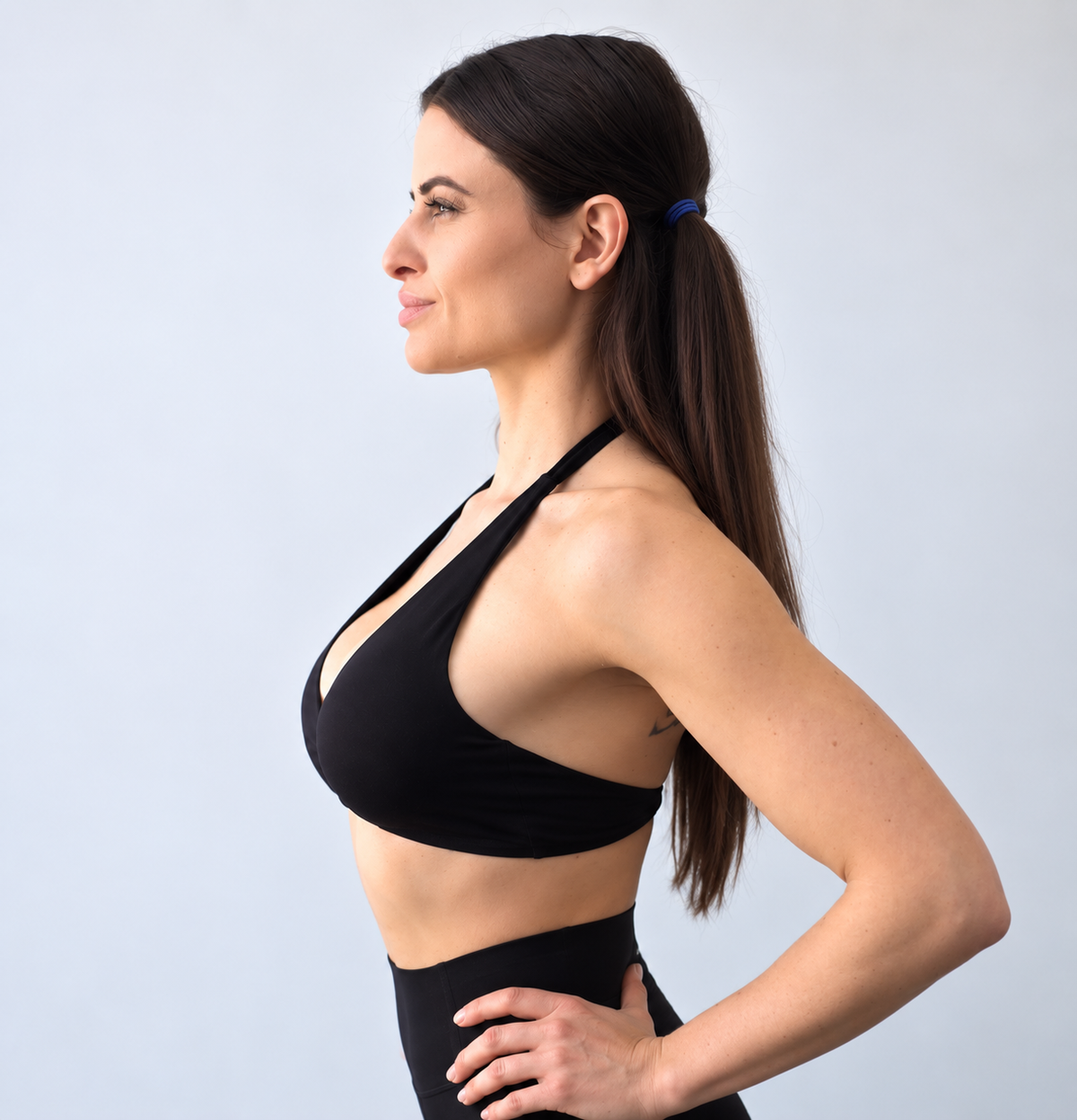 Self Love Halter Twist Bra in Black