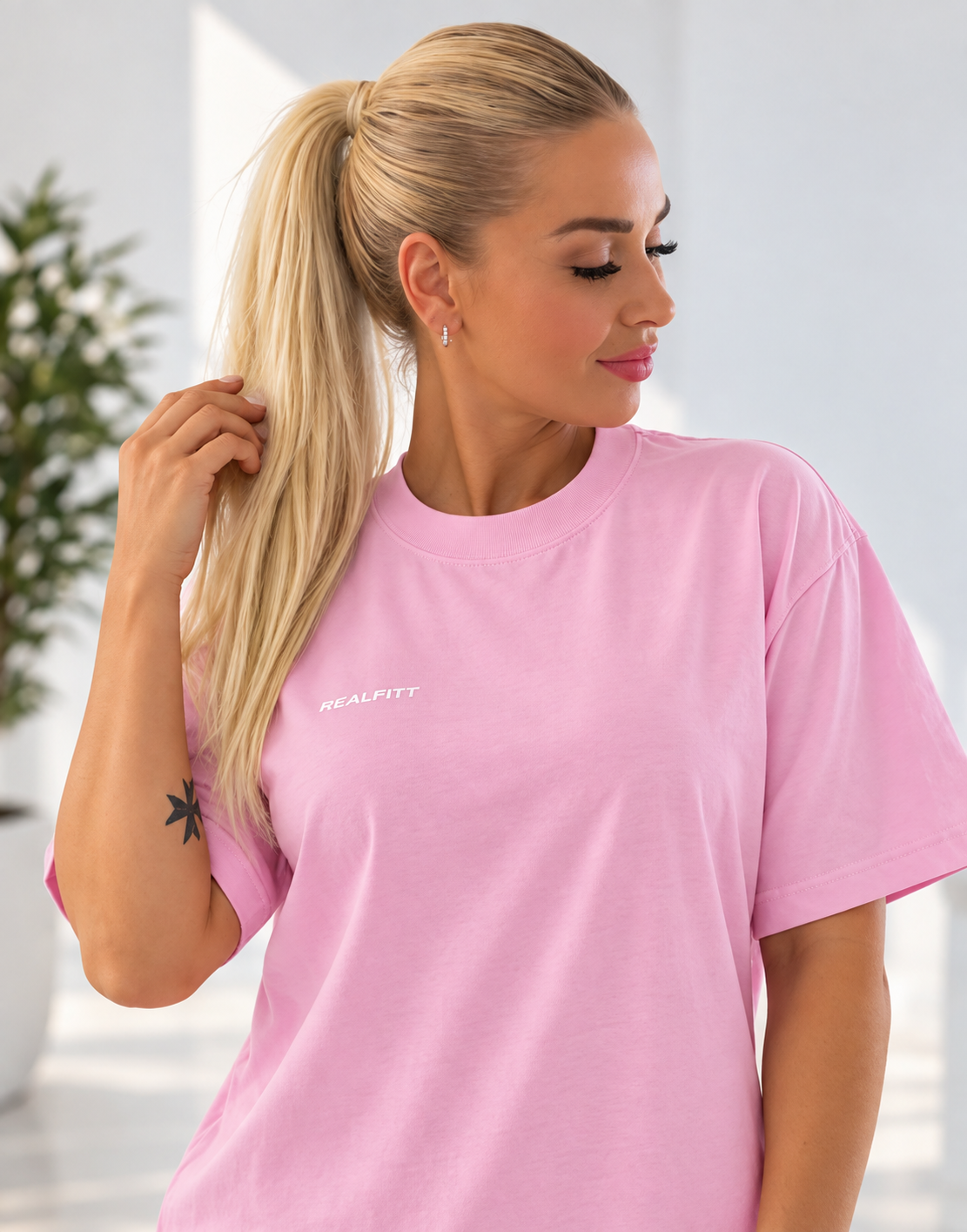 RealFitt Oversized Tee in Light-Pink