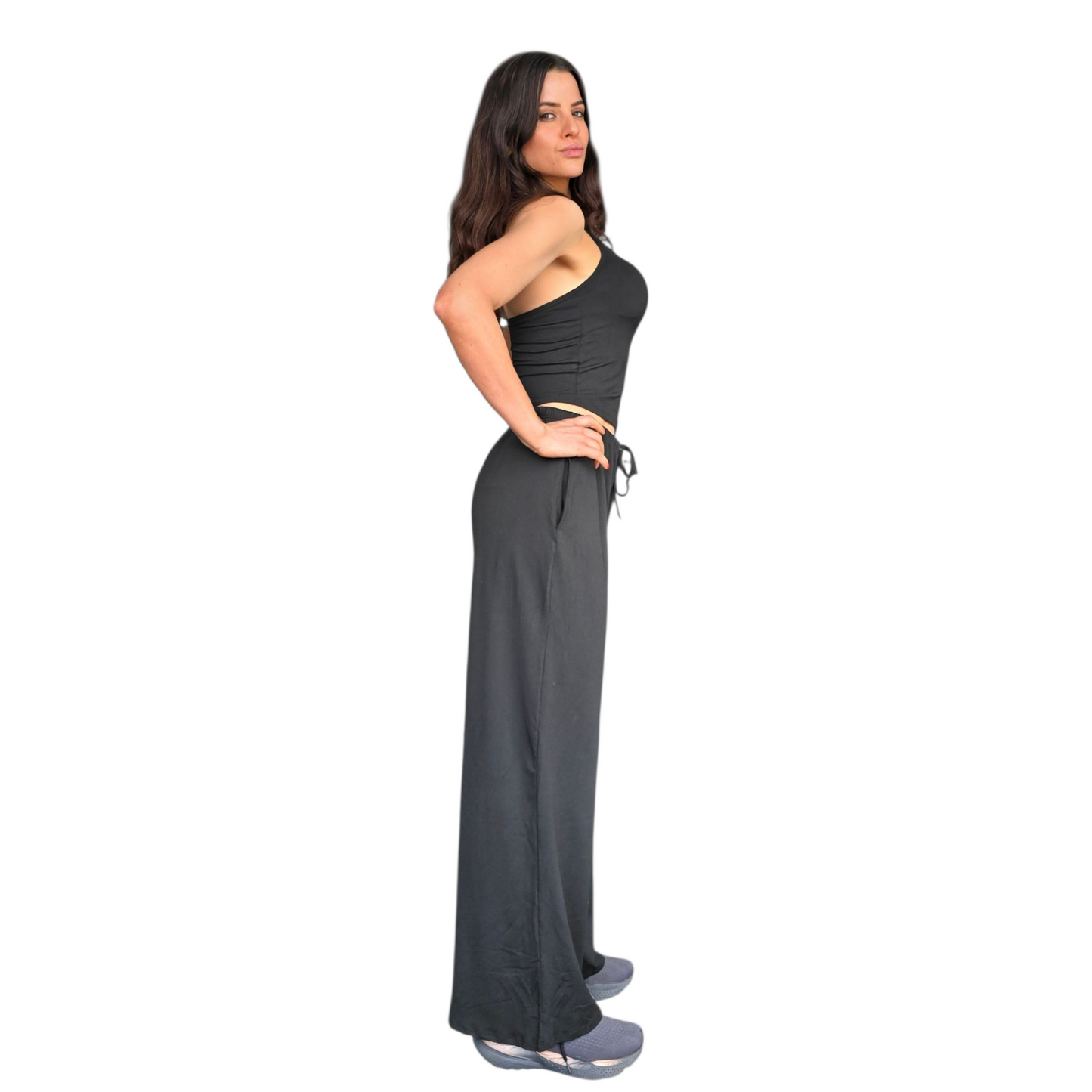 Essentials Wide Leg Pump Cover Pants in Black