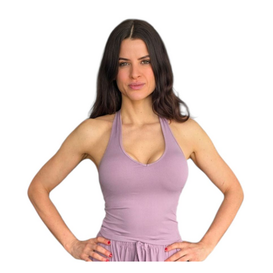Essential Halter Singlet in Lilac